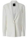 Pinko Tailored White Blazer With Adjustable Strap Detail