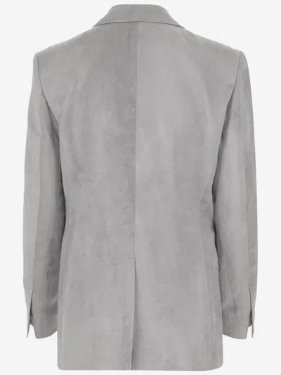 Pinko Viscose Blend Blazer In Gray