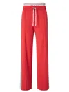 Pinko Red 'marsicano' Flared Trousers With Elastic Waistband In Red