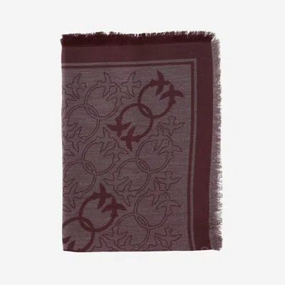 PINKO VISCOSE BLEND SCARF WITH LOVE BIRDS MOTIF