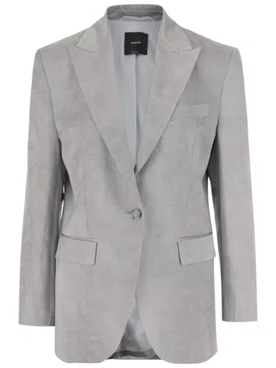 Pinko Grey Single-breasted Blazer In Gray