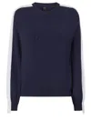 Pinko Viscose Blend Sweater With Contrasting Side Bands