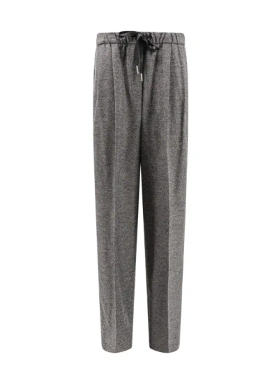 Pinko Rivista Straight-leg Trousers In Grey