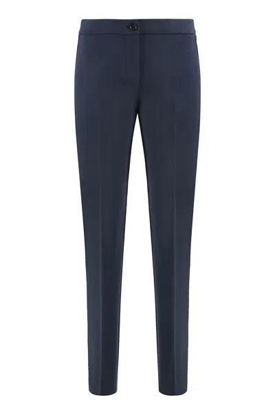 Pinko Viscose Blend Trousers In Blue