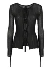 Pinko Zelig Fringed Cardigan In Black