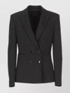 Pinko Viscose Double Breasted Blazer In Black