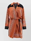 Pinko Mesopotamia Viscose Dress With Bandana Print And Georgette Profiles