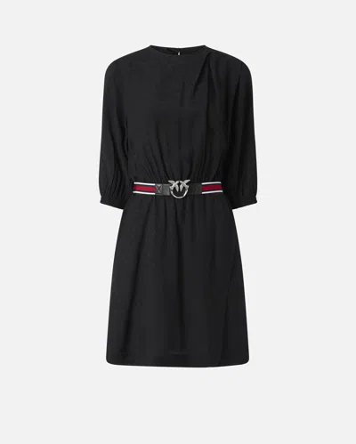 Pinko Surimi Belted Mini Dress In Black