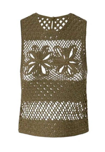 Pinko Viscose Nylon Clothing Sweaters In Green