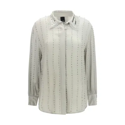 Pinko Viscose Pattern Women's Shirt In Gray