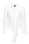 Pinko Silk Chiffon Bodysuit In White