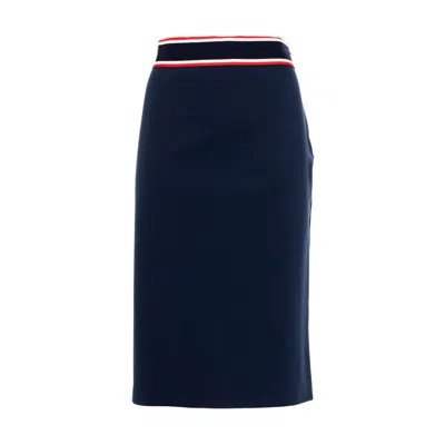 Pinko Blue Viscose Skirt