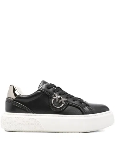 PINKO VITELLO AND POLYURETHANE SNEAKERS