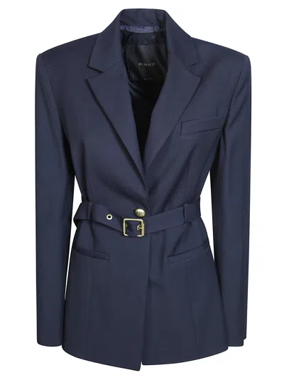 Pinko Vitiano Diagonal Quilted Jacket For Women In Blue
