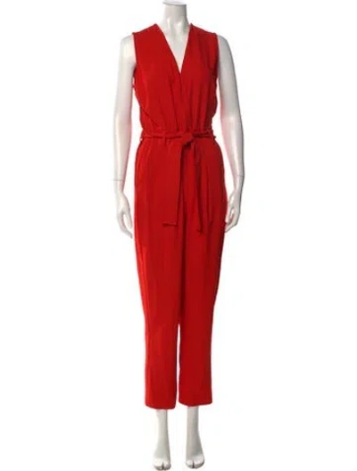 Pre-owned Pinko V-neck Jumpsuit In Multi