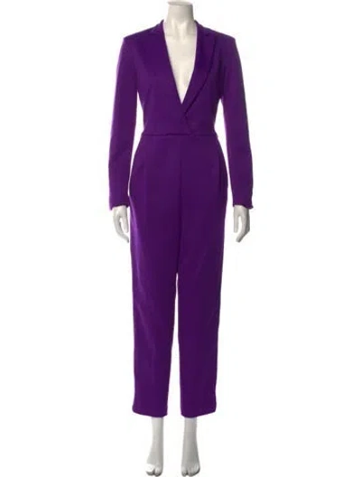 Pre-owned Pinko V-neck Jumpsuit In Purple