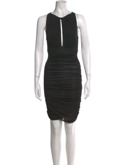 Pre-owned Pinko V-neck Knee-length Dress In Black
