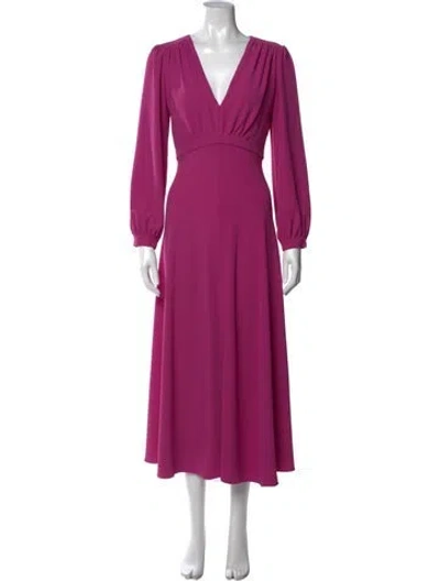 Pre-owned Pinko V-neck Long Dress In Purple