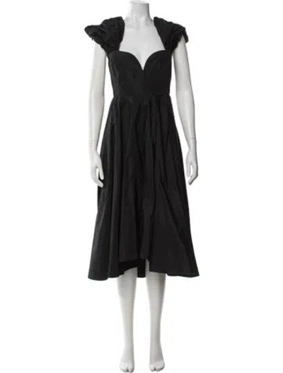 Pre-owned Pinko V-neck Midi Length Dress In Black/blue