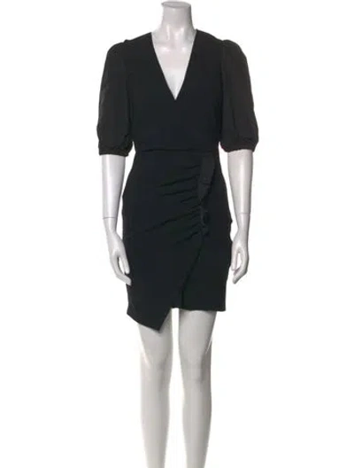 Pre-owned Pinko V-neck Mini Dress In Black