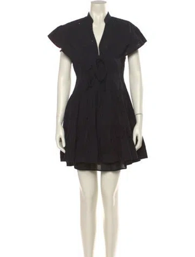 Pre-owned Pinko V-neck Mini Dress In Black