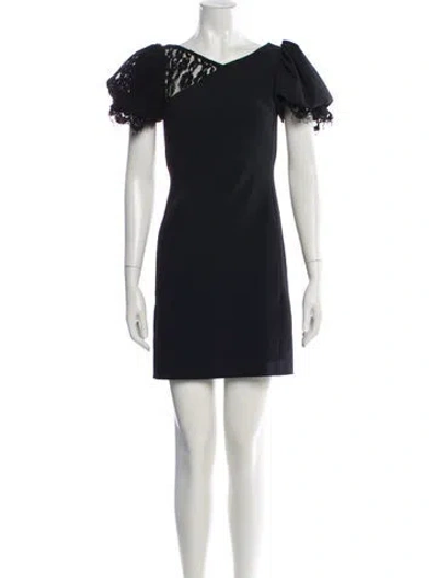 Pre-owned Pinko V-neck Mini Dress In Black