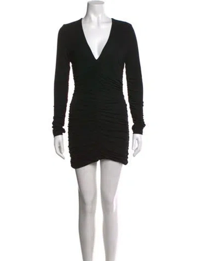 Pre-owned Pinko V-neck Mini Dress In Black