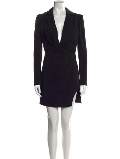Pre-owned Pinko V-neck Mini Dress In Black