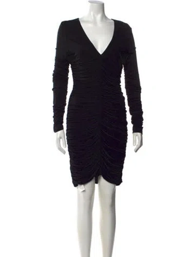 Pre-owned Pinko V-neck Mini Dress In Black