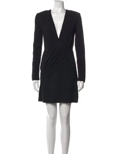 Pre-owned Pinko V-neck Mini Dress In Black