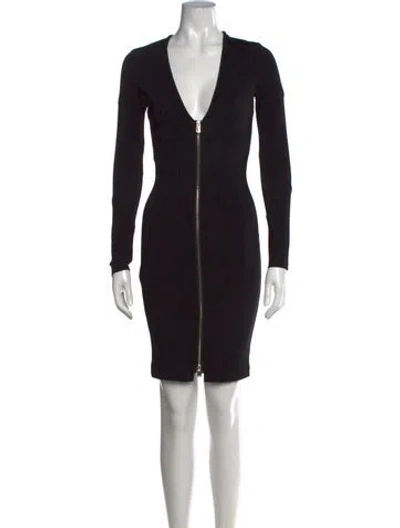 Pre-owned Pinko V-neck Mini Dress In Black