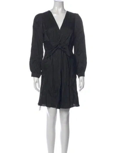 Pre-owned Pinko V-neck Mini Dress In Gray