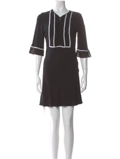 Pre-owned Pinko V-neck Mini Dress In Gray