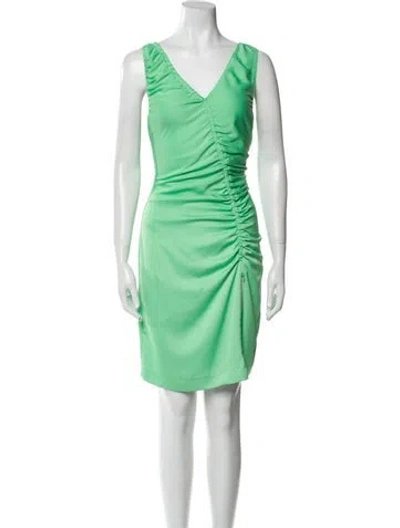 Pre-owned Pinko V-neck Mini Dress In Multi