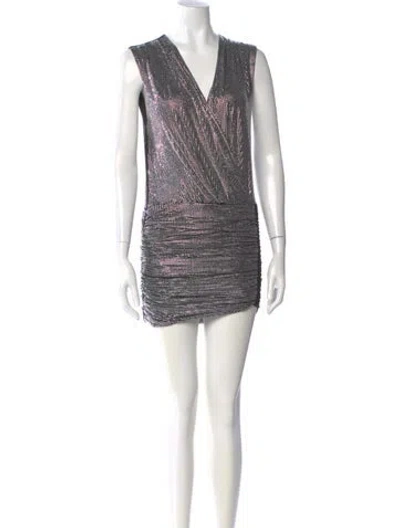 Pre-owned Pinko V-neck Mini Dress In Multi