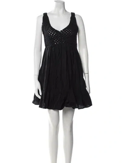 Pre-owned Pinko V-neck Mini Dress In Neutrals