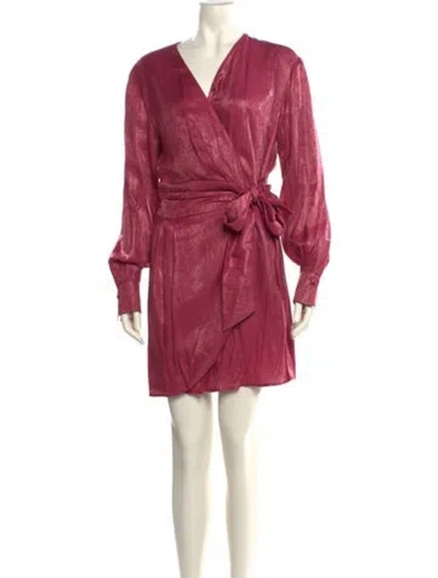 Pre-owned Pinko V-neck Mini Dress In Pink