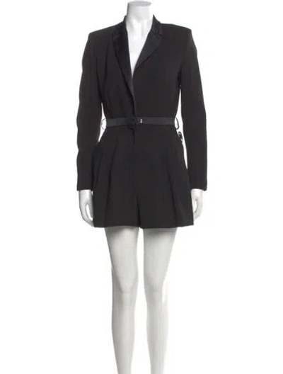 Pre-owned Pinko V-neck Romper In Black