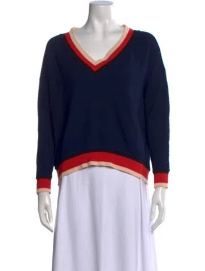 Pre-owned Pinko V-neck Sweater In Blue