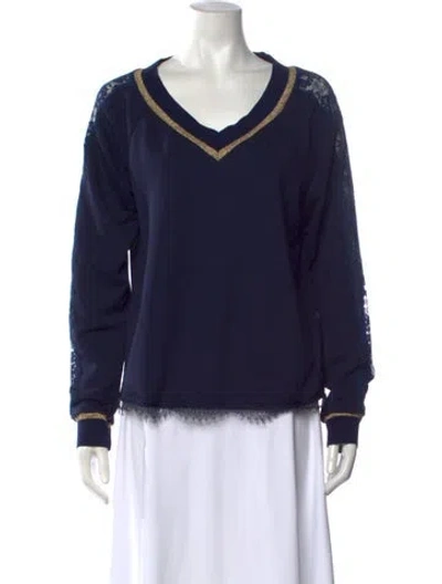Pre-owned Pinko V-neck Sweater In Blue