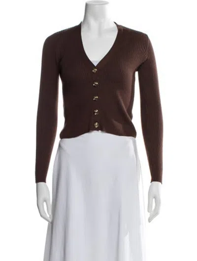 Pre-owned Pinko V-neck Sweater In Brown