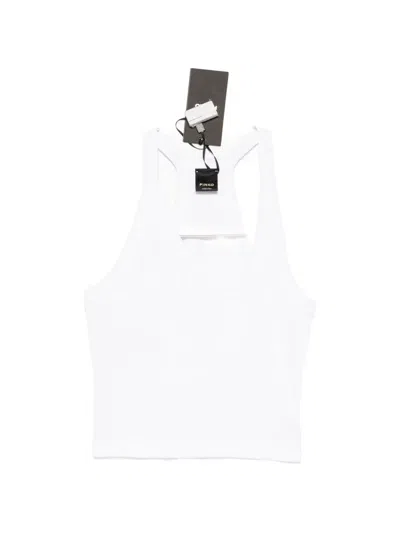 Pinko V-neck Tank Top In White