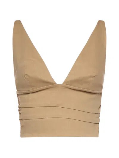 Pinko V-neck Top In Brown