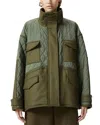 Pinko 'voltaire' Green Jacket With High Neck In Olive Night Green
