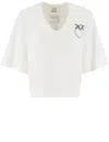 Shop Pinko Voluminous Fit Cotton Jersey T-shirt With Logo Detail