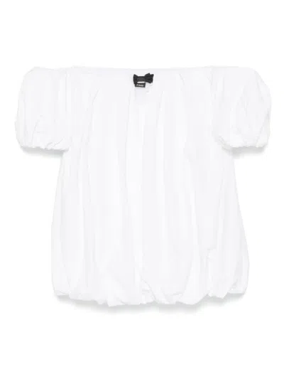 Pinko Voluminous Off-shoulder White Dress