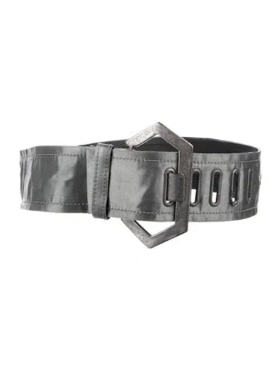 Pre-owned Pinko Waist Belt Wide Waist Belt In Gray