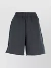 Pinko Waistband Elastic Graphic Print Side Seam Shorts In Green