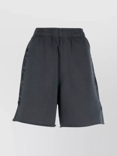 Pinko Waistband Elastic Graphic Print Side Seam Shorts In Green