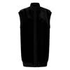 Pinko Genovese Black Sleeveless Vest With High Neck And Ribbed Details In Ecofur Woman In Black